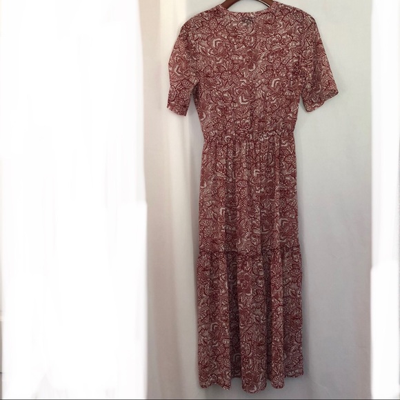 Who What Wear, Red & Ivory Sheer Dress, XS - Picture 7 of 7